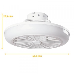Ventilador de Techo 36W 1800Lm Iluminación LED CCT Variable Control Remoto 50.000H - Blanco